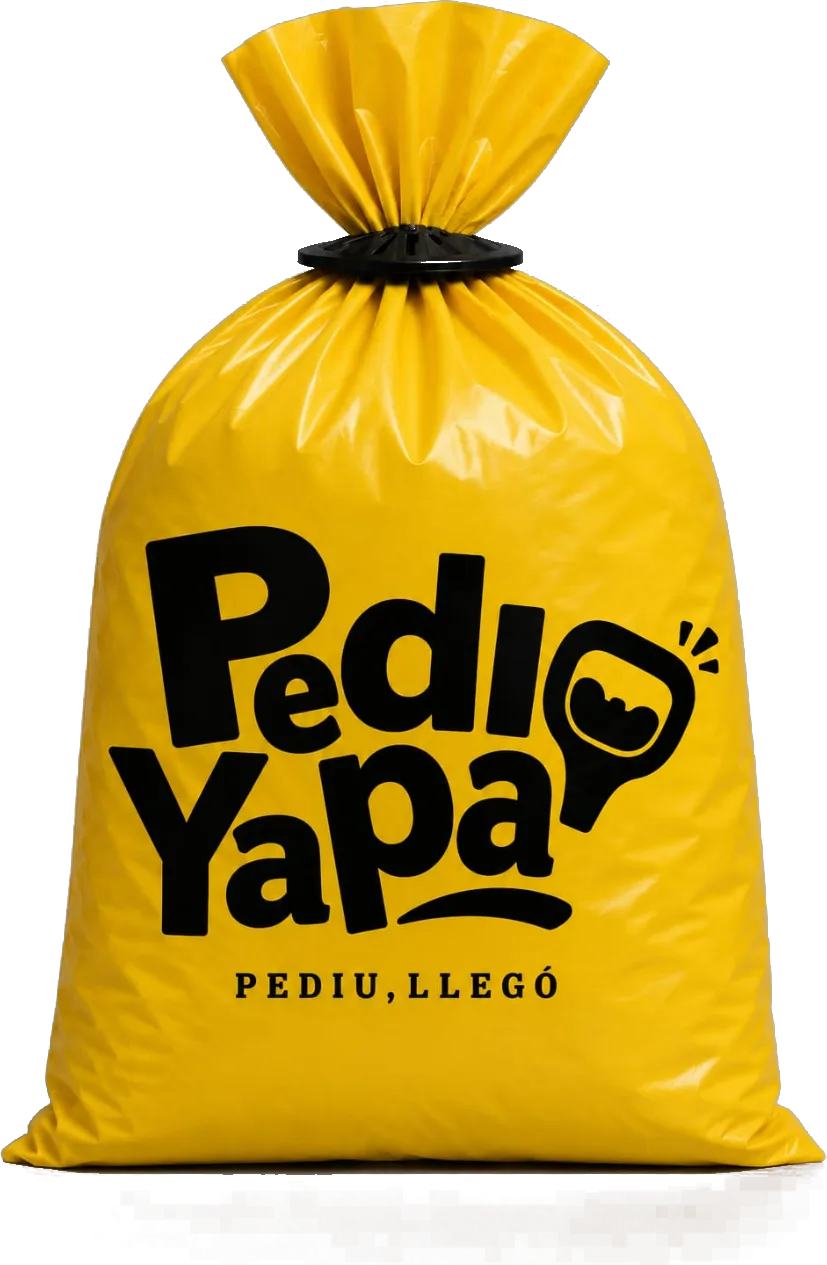 Bolsa amarilla de Pedi Yapa, sellada, lista para entregar